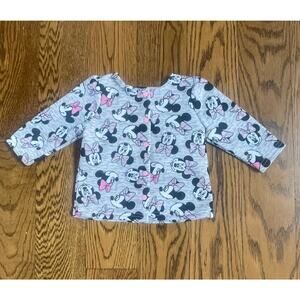 Disney Minnie Mouse Fleece Lined Snap Jacket Sz 3-6M